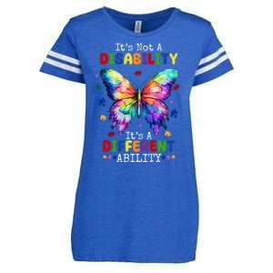 Its Not A Disability Its A Different Ability Autism Butterfly Enza Ladies Jersey Football T-Shirt