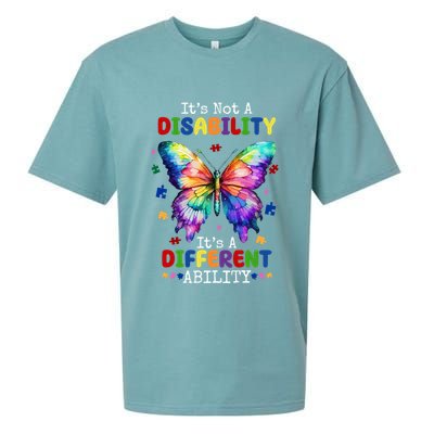 Its Not A Disability Its A Different Ability Autism Butterfly Sueded Cloud Jersey T-Shirt