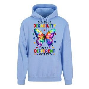 Its Not A Disability Its A Different Ability Autism Butterfly Unisex Surf Hoodie