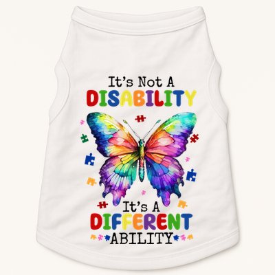 Its Not A Disability Its A Different Ability Autism Butterfly Doggie Tank