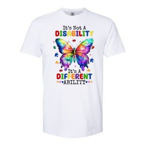 Its Not A Disability Its A Different Ability Autism Butterfly Softstyle CVC T-Shirt