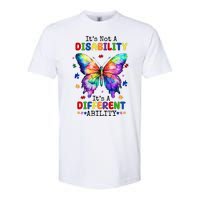 Its Not A Disability Its A Different Ability Autism Butterfly Softstyle CVC T-Shirt