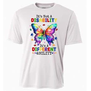 Its Not A Disability Its A Different Ability Autism Butterfly Cooling Performance Crew T-Shirt