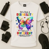 Its Not A Disability Its A Different Ability Autism Butterfly Performance Shirt