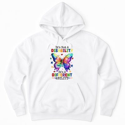 Its Not A Disability Its A Different Ability Autism Butterfly Hoodie
