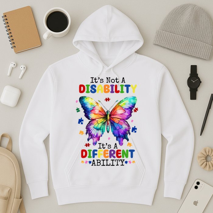 Its Not A Disability Its A Different Ability Autism Butterfly Hoodie