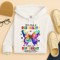 Its Not A Disability Its A Different Ability Autism Butterfly Hoodie