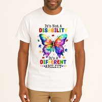 Its Not A Disability Its A Different Ability Autism Butterfly Tall T-Shirt
