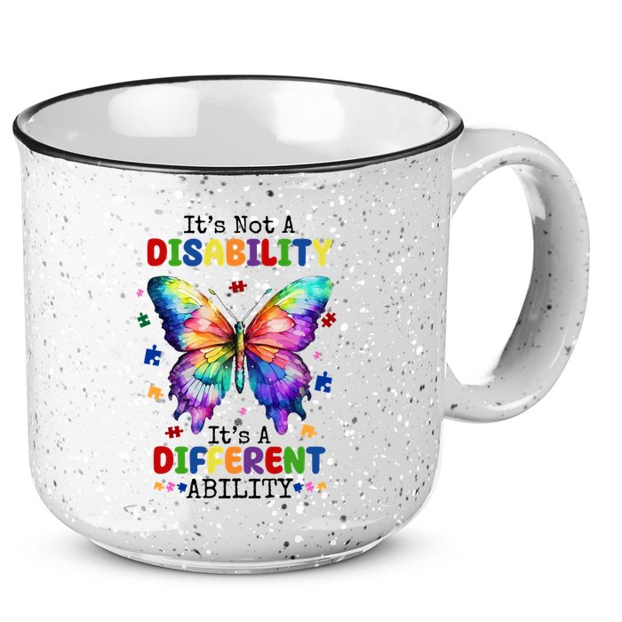 Its Not A Disability Its A Different Ability Autism Butterfly 15oz Campfire Ceramic Mug