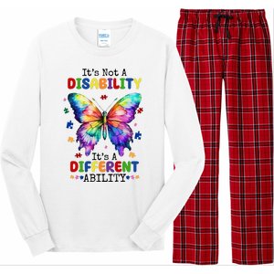 Its Not A Disability Its A Different Ability Autism Butterfly Long Sleeve Pajama Set