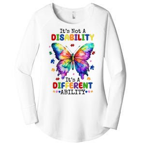 Its Not A Disability Its A Different Ability Autism Butterfly Women's Perfect Tri Tunic Long Sleeve Shirt