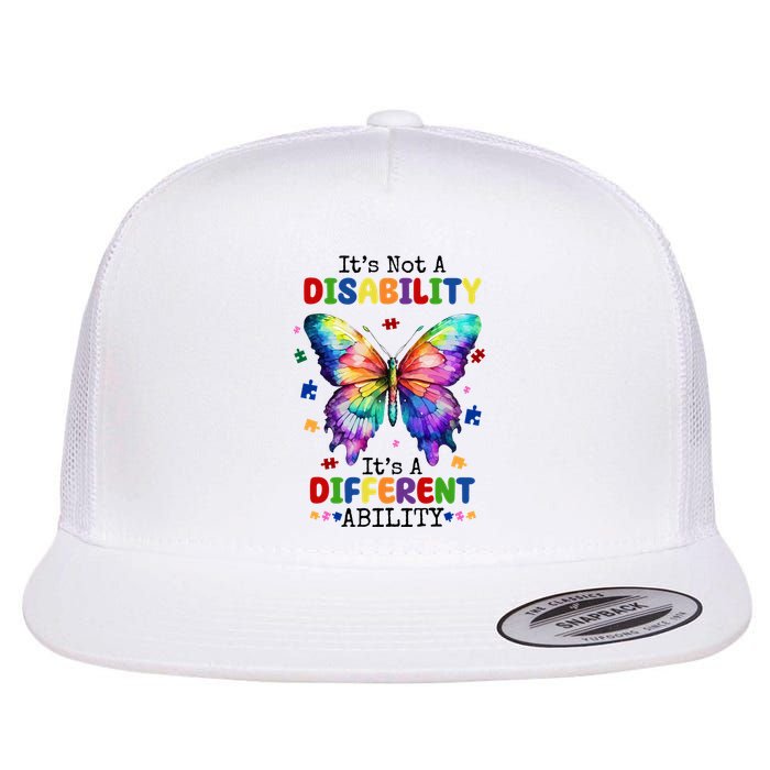 Its Not A Disability Its A Different Ability Autism Butterfly Flatbill Hat