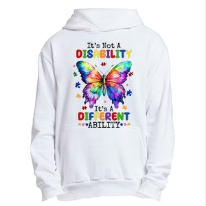 Its Not A Disability Its A Different Ability Autism Butterfly Urban Pullover Hoodie