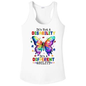 Its Not A Disability Its A Different Ability Autism Butterfly Ladies PosiCharge Competitor Racerback Tank