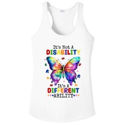 Its Not A Disability Its A Different Ability Autism Butterfly Ladies PosiCharge Competitor Racerback Tank