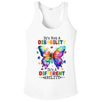 Its Not A Disability Its A Different Ability Autism Butterfly Ladies PosiCharge Competitor Racerback Tank