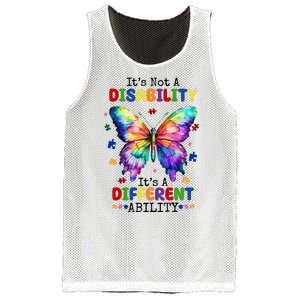 Its Not A Disability Its A Different Ability Autism Butterfly Mesh Reversible Basketball Jersey Tank