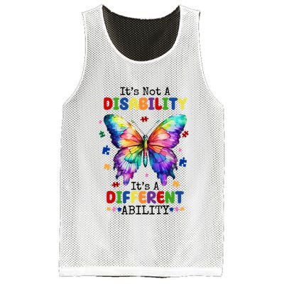 Its Not A Disability Its A Different Ability Autism Butterfly Mesh Reversible Basketball Jersey Tank
