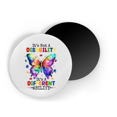 Its Not A Disability Its A Different Ability Autism Butterfly Magnet