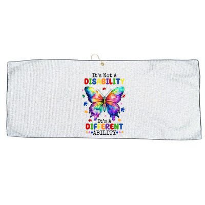 Its Not A Disability Its A Different Ability Autism Butterfly Large Microfiber Waffle Golf Towel