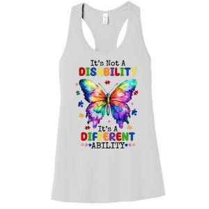 Its Not A Disability Its A Different Ability Autism Butterfly Women's Racerback Tank