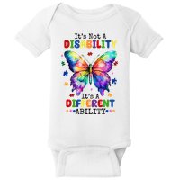 Its Not A Disability Its A Different Ability Autism Butterfly Baby Bodysuit