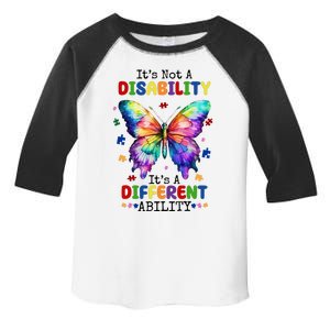 Its Not A Disability Its A Different Ability Autism Butterfly Toddler Fine Jersey T-Shirt