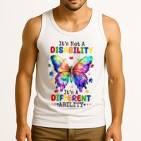 Its Not A Disability Its A Different Ability Autism Butterfly Tank Top