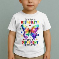Its Not A Disability Its A Different Ability Autism Butterfly Toddler T-Shirt