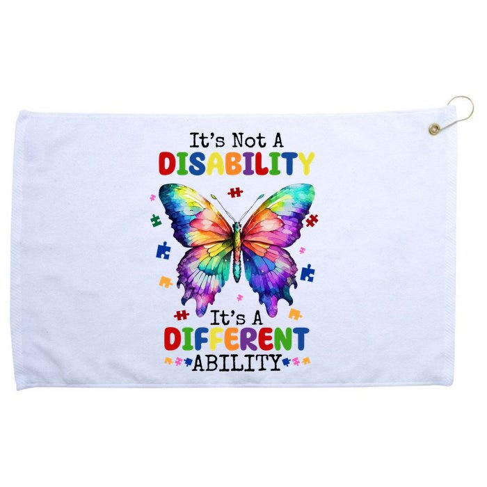 Its Not A Disability Its A Different Ability Autism Butterfly Grommeted Golf Towel