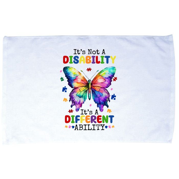 Its Not A Disability Its A Different Ability Autism Butterfly Microfiber Hand Towel