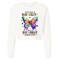 Its Not A Disability Its A Different Ability Autism Butterfly Cropped Pullover Crew