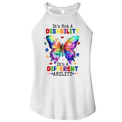 Its Not A Disability Its A Different Ability Autism Butterfly Women's Perfect Tri Rocker Tank