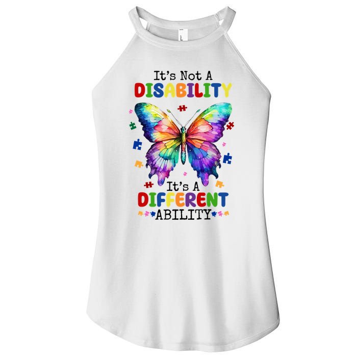 Its Not A Disability Its A Different Ability Autism Butterfly Women's Perfect Tri Rocker Tank