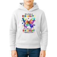 Its Not A Disability Its A Different Ability Autism Butterfly Kids Hoodie