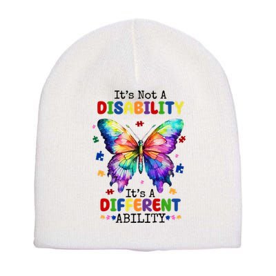 Its Not A Disability Its A Different Ability Autism Butterfly Short Acrylic Beanie