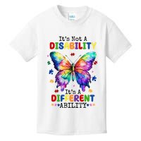 Its Not A Disability Its A Different Ability Autism Butterfly Kids T-Shirt