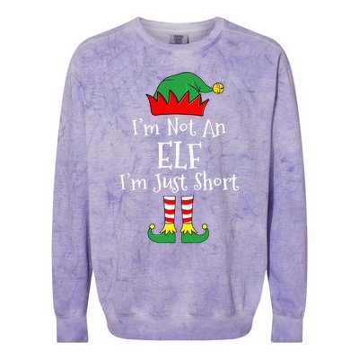 I'm Not An Elf Im Just Short Funny Christmas Matching Family  Colorblast Crewneck Sweatshirt