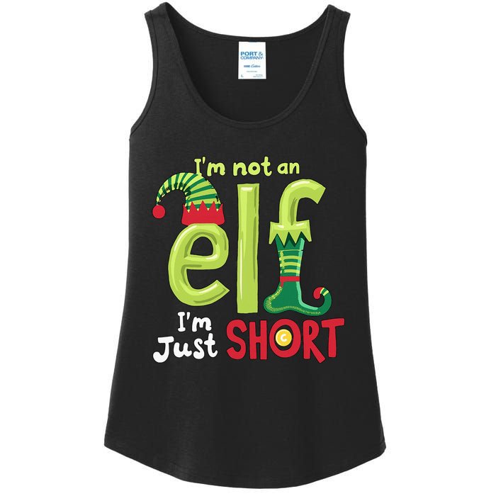 IM Not An Elf Im Just Short Funny Christmas Matching Family Ladies Essential Tank