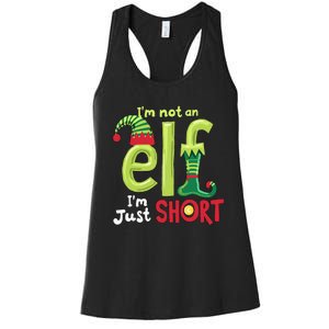 IM Not An Elf Im Just Short Funny Christmas Matching Family Women's Racerback Tank