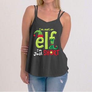 IM Not An Elf Im Just Short Funny Christmas Matching Family Women's Strappy Tank