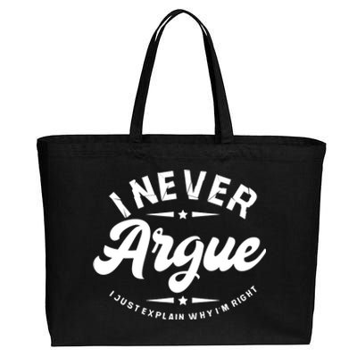 I Never Argue I Just Explain Why In Right Cotton Canvas Jumbo Tote