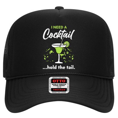 I Need A Cocktail Hold The Tail Mixed Drink Shot Alcohol Bar Trucker Hat