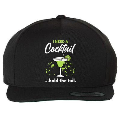 I Need A Cocktail Hold The Tail Mixed Drink Shot Alcohol Bar Wool Snapback Cap