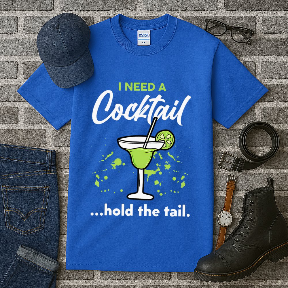 I Need A Cocktail Hold The Tail Mixed Drink Shot Alcohol Bar Tall T-Shirt
