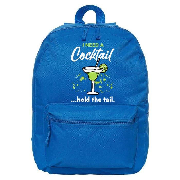 I Need A Cocktail Hold The Tail Mixed Drink Shot Alcohol Bar 16 in Basic Backpack