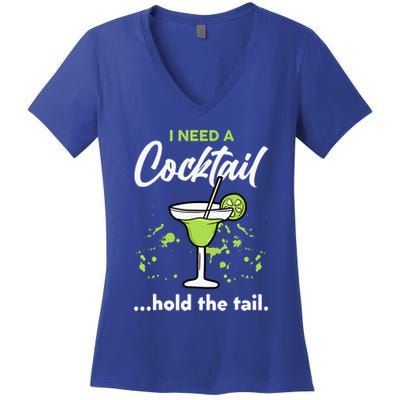 I Need A Cocktail Hold The Tail Mixed Drink Shot Alcohol Bar Women's V-Neck T-Shirt