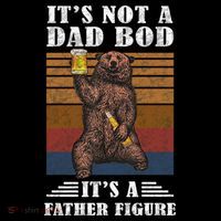 It's Not A Dad Bod It's Father Figure Funny Bear Beer Retro Stripe Pom Pom Beanie