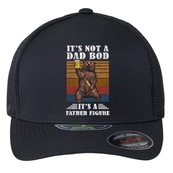 It's Not A Dad Bod It's Father Figure Funny Bear Beer Retro Flexfit Unipanel Trucker Cap