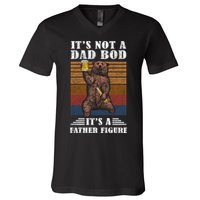 It's Not A Dad Bod It's Father Figure Funny Bear Beer Retro V-Neck T-Shirt